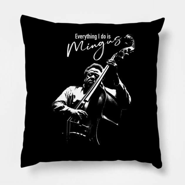 Charles Mingus way silhouette Pillow by BAJAJU