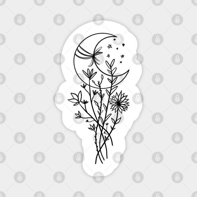 Flowers and Moon Magnet by Sophie Elaina