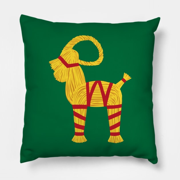 Yule Goat Straw Ornament Pillow by charterdisco