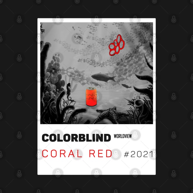 CORAL RED - white card  by COLORBLIND WorldView by DREAM SIGNED Collection