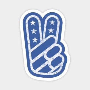 American Peace Sign (Worn White on Blue) Magnet