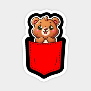 Kawaii Bear in Pocket Magnet
