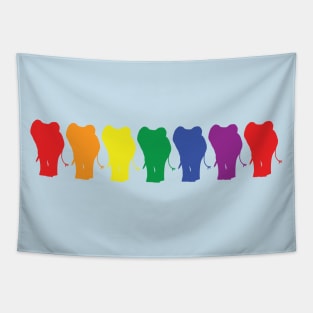 Elephant Pride Rainbow Tapestry