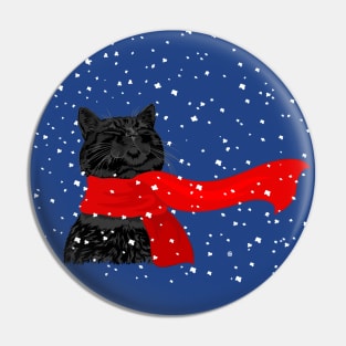 Snow Cat  (Black) Pin