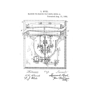 Machine for making felt boots and shoes Vintage Patent Hand Drawing T-Shirt