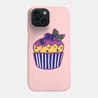 Kawaii Blueberry cupcake sticker doodle design sticker Phone Case