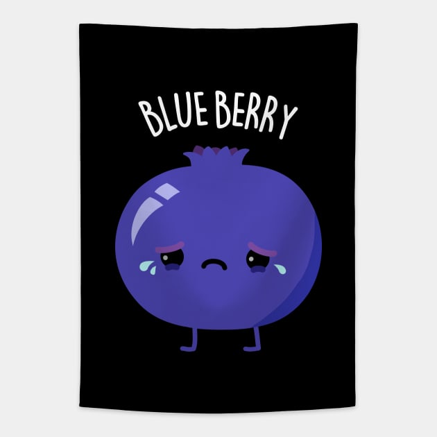 Blue Berry Cute Blue Berry Pun Tapestry by punnybone