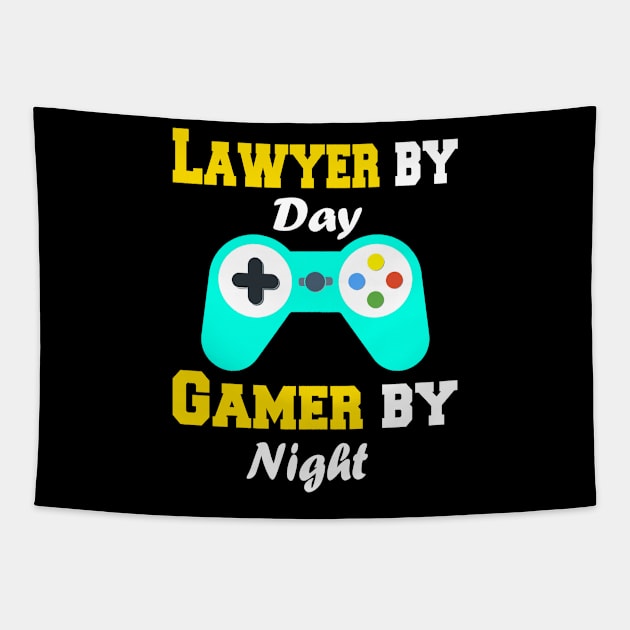 Lawyer by Day Gamer By Night Tapestry by Emma-shopping