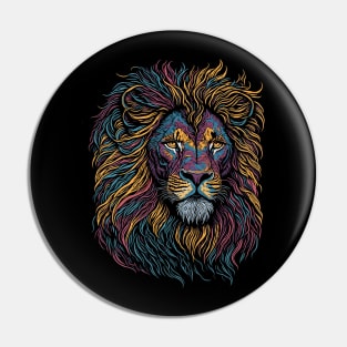 Pop Art Lion - Colorful Pin