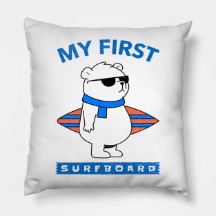 Bear with Surfboard Pillow