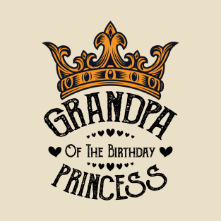 Grandpa Of The Birthday Princess Crown T-Shirt