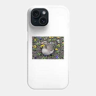 Duck in the flowerbed Phone Case