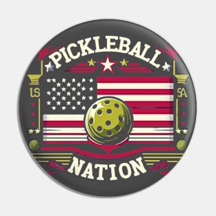 American Flag Pickleball Nation Pin