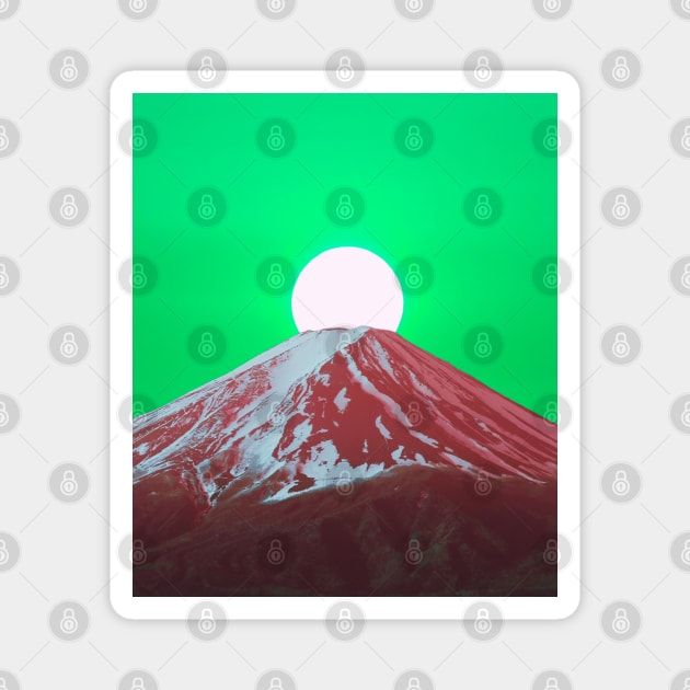 Mount Fuji Vaporwave Japan Magnet by Shirt Vibin