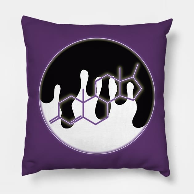 Neon Testosterone Chemical Structure: Purple Pillow by TrustyTransgender