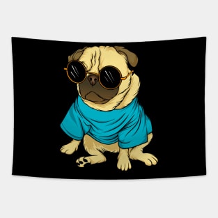 Cool Retro Pug Wearing Sunglasses Pug Lover Gift Tapestry