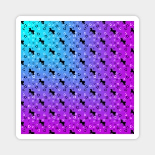 Black Unicorn Pattern (Blue & Pink) Magnet