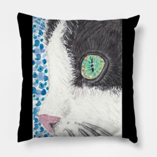 Cat up close face art Pillow