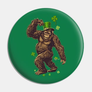 Bigfoot Leprechaun St Patricks Day Pin