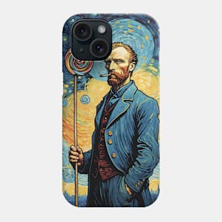 Starry Night Mosaic: Van Gogh Inspired Portrait with Lollipop Phone Case