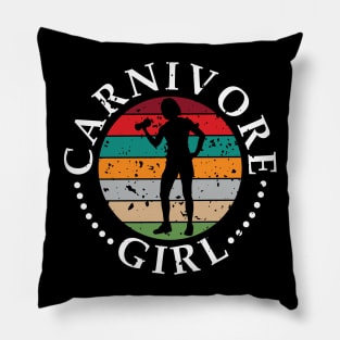 CARNIVORE GIRL MEAT EATER STEAK LOVER CUTE FIT GYM WOMAN Pillow