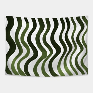 Wavy lines - sap green Tapestry