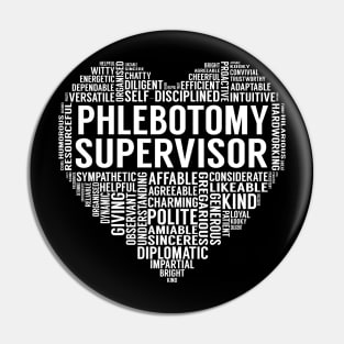 Phlebotomy Supervisor Heart Pin