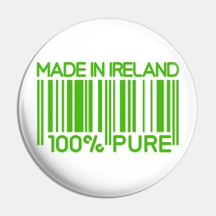 Made in Ireland, kelly green on white Pin