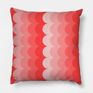 Retro, Coral, Scallop Curve Pattern Pillow