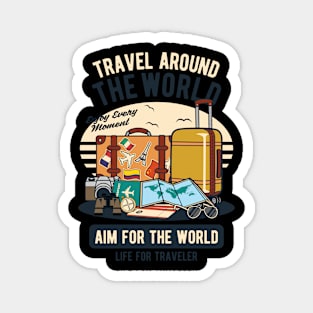 Travel Around The World, Vintage Retro Classic Magnet