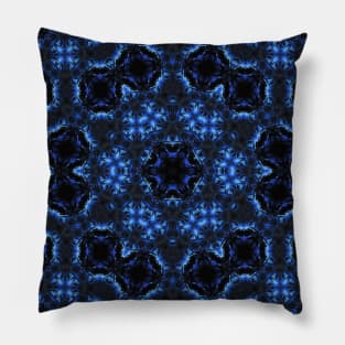 Mysterious blue pattern, hexagon - Dark star Pillow