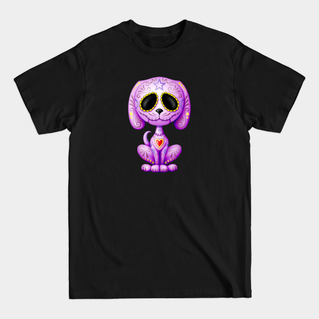 Discover Purple Zombie Sugar Skull Puppy Dog - Day Of The Dead - T-Shirt