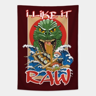 I like it raw - Sushi Lover Quote Tapestry