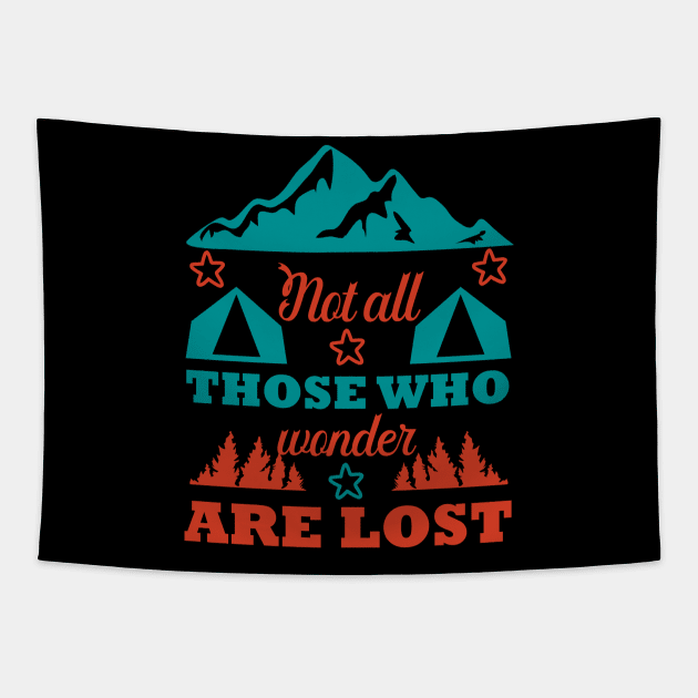 Camper Mountains Tapestry by Polahcrea