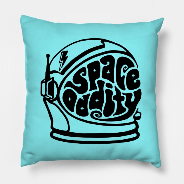 Space Oddity Astronaut Helmet Word Art Pillow by Slightly Unhinged