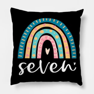 Seven Year Old Rainbow 7Th Birthday For Girls 7 Bday Pillow