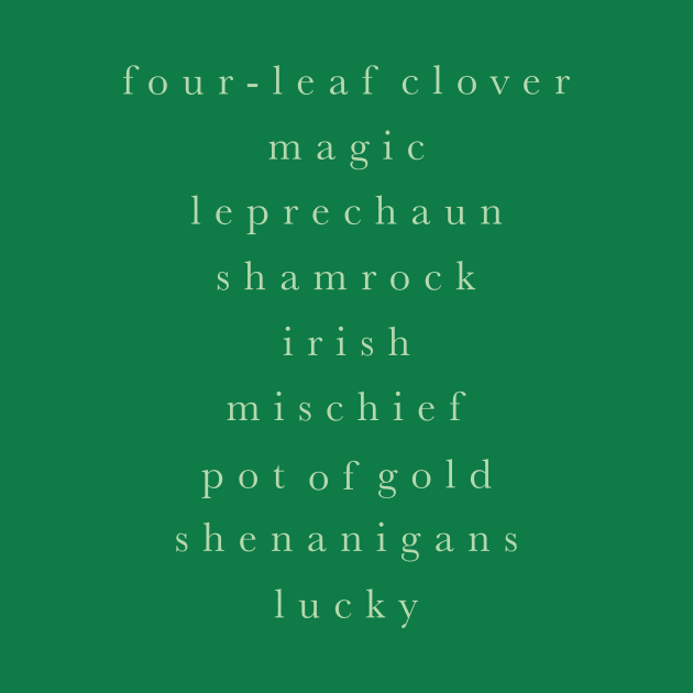 St Patricks Day List Typography by ApricotBirch