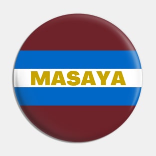 Masaya City in Nicaraguan Flag Colors Pin