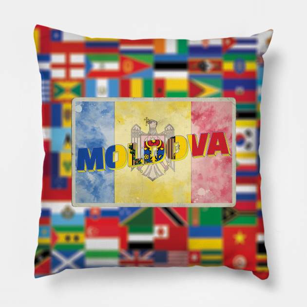 Moldova Vintage style retro souvenir Pillow by DesignerPropo