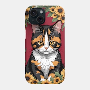 Maryland Calico Cat And Black Eyed Susan Flowers 1 Phone Case