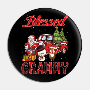 Blessed Grammy Red Plaid Christmas Pin