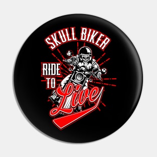 SKULL BIKER Pin