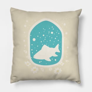 Minimalistic Trout with Flowers Pillow