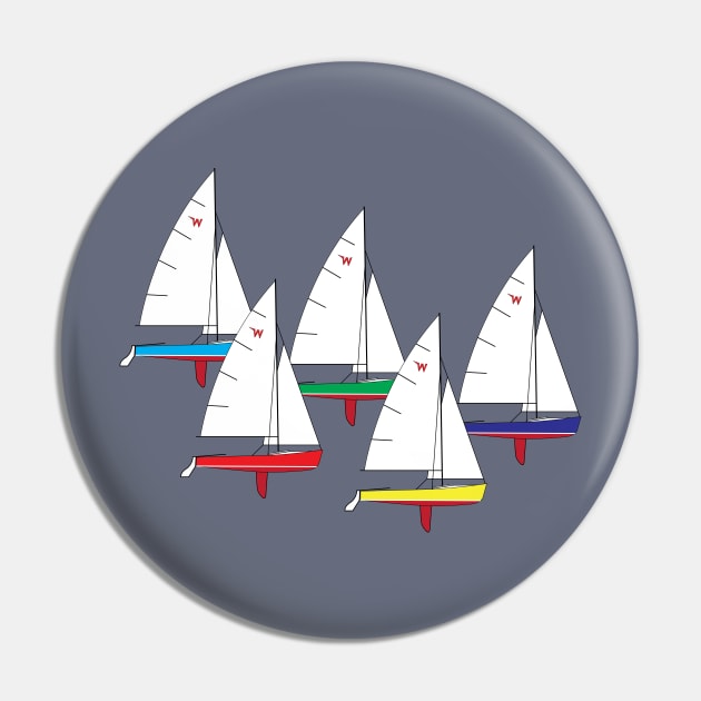 Wayfarer Dinghy Sailboats Racing Pin by CHBB