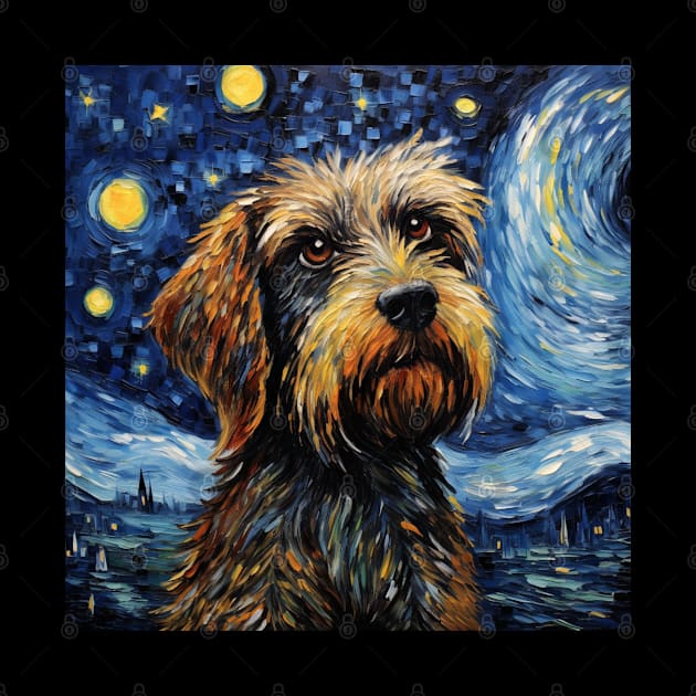 Wirehaired Pointing Griffon painted by Vincent Van Gogh by NatashaCuteShop