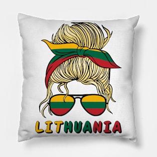 Lietuva Lithuania Flag Girls Lithuanian Girl Kids Pillow