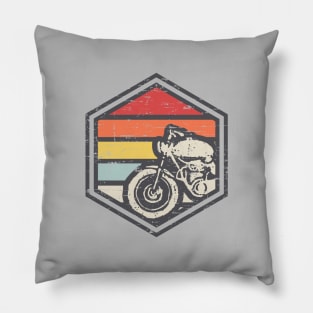 Retro Badge Biker Pillow