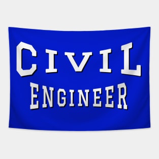 Civil Engineer in White Color Text Tapestry