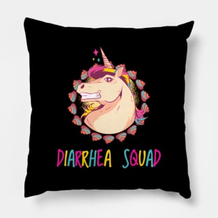 Unicorn Mullet Diarrhea Squad Rainbow Poop Pillow