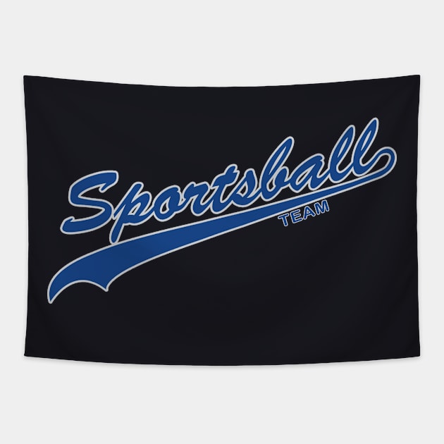 Sportsball! (Blue & Silver) Tapestry by nerdprince